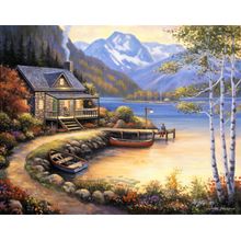 Fishing At The Lake Wall Mural