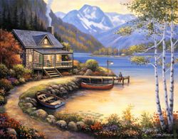 Fishing-At-The-Lake-Wall-Mural