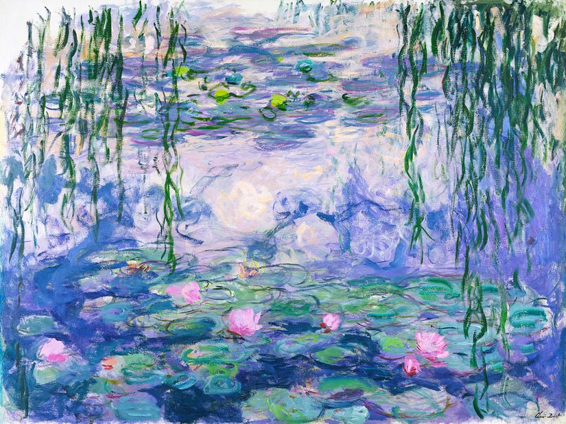 Monet Water Lilies 1916-19 Wallpaper Mural by Claude Monet - Murals