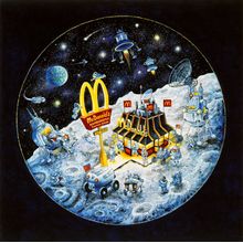 McDonald's In Space Mural Wallpaper