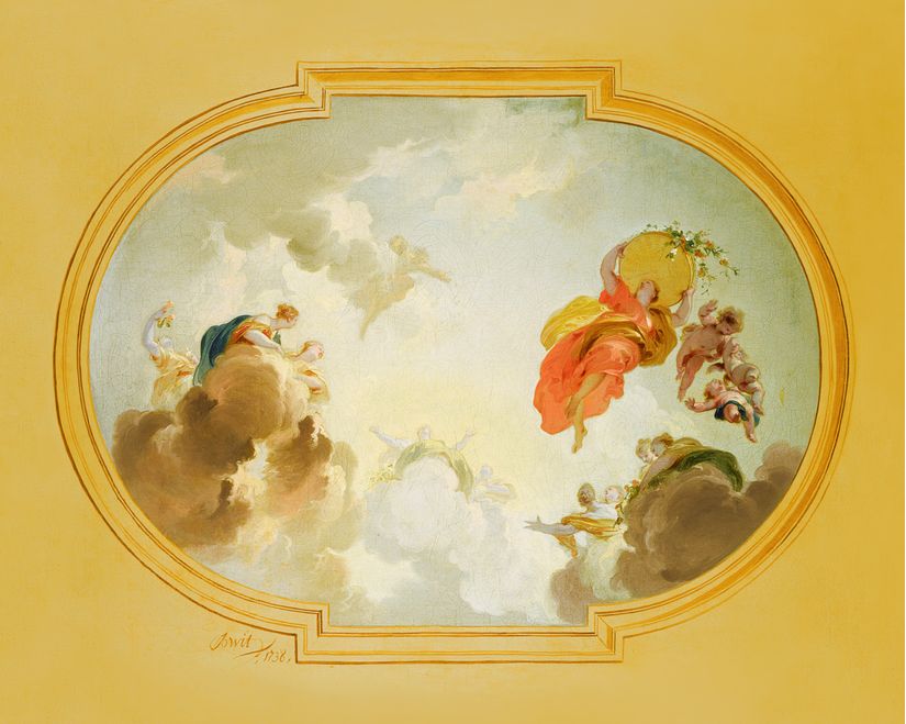Ceiling-Depicting-Apotheosis-Golden-Mural-Wallpaper