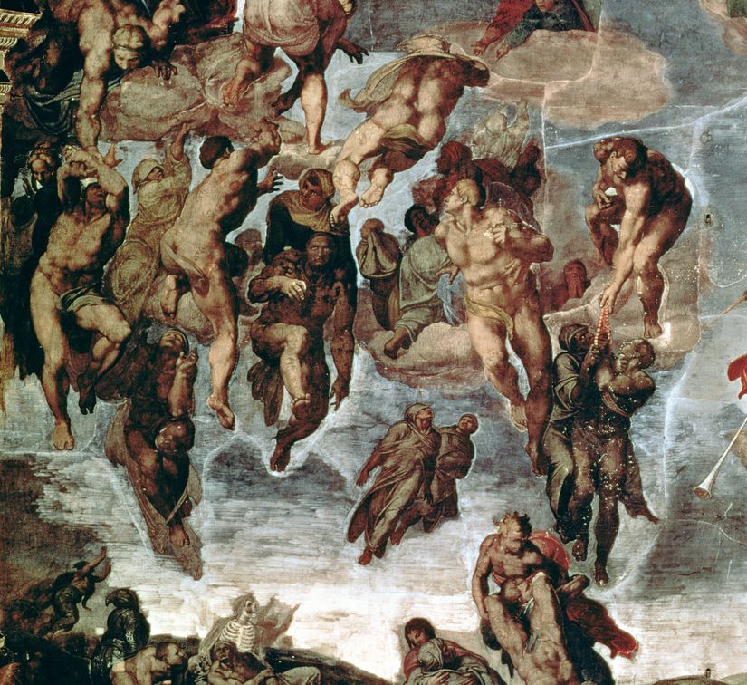The Righteous Drawn up to Heaven Wall Mural | Michelangelo - Murals Your Way
