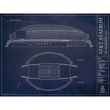 AT&T Stadium Blueprint Wall Mural