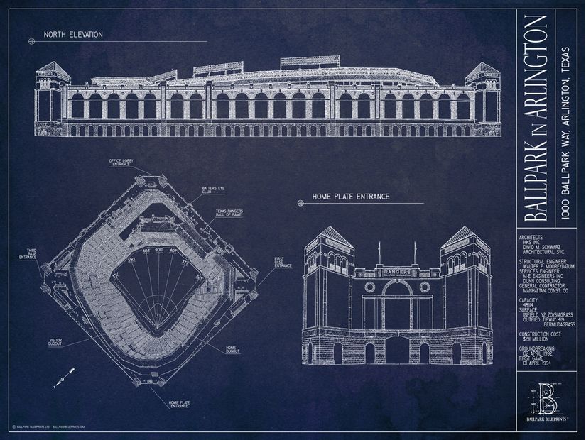 Ballpark-In-Arlington-Blueprint-Mural-Wallpaper