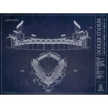 Dodger Stadium Blueprint Wall Mural