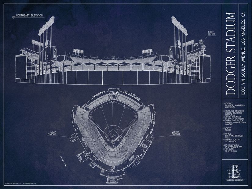 Dodger-Stadium-Blueprint-Wallpaper-Mural