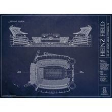 Heinz Field Blueprint Wall Mural