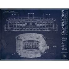 Jordan-Hare Stadium Blueprint Wall Mural