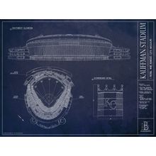 Kauffman Stadium Blueprint Wall Mural