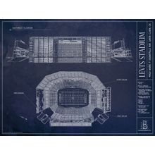 Levis Stadium Blueprint Wall Mural