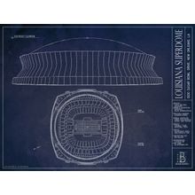 Louisiana Superdome Blueprint Wall Mural