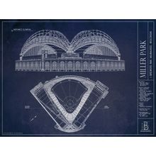 Miller Park Blueprint Wall Mural