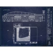 Minute Maid Park Blueprint Wall Mural