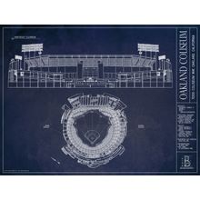 Oakland Coliseum Blueprint Wall Mural