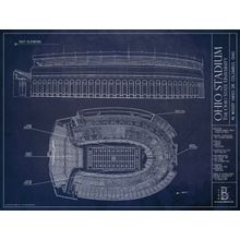 Ohio Stadium Blueprint Wall Mural