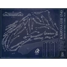 Rosapenna Golf Links Blueprint Wall Mural