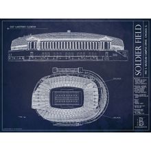 Soldier Field Blueprint Wall Mural