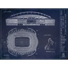 Sports Authority Field at Mile High Blueprint Wall Mural