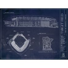 Target Field Blueprint Wall Mural