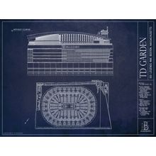 TD Garden Blueprint Wall Mural