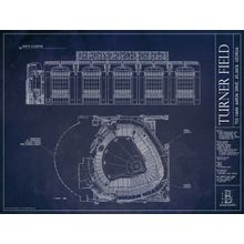 Turner Field Blueprint Wall Mural