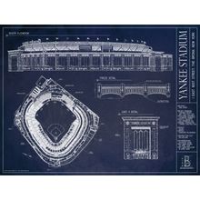 Yankee Stadium Blueprint Mural Wallpaper