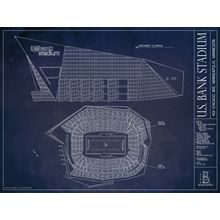 US Bank Stadium Blueprint Wall Mural