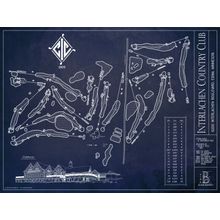 Interlachen CC Golf Course Blueprint Wall Mural
