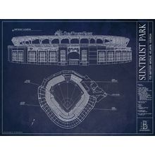 SunTrust Park Blueprint Wall Mural