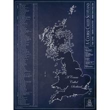 A Course Called Scotland Blueprint Wall Mural