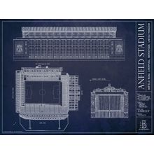 Anfield Stadium Blueprint Wall Mural