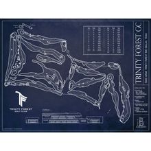 Trinity Forest Golf Course Blueprint Wall Mural