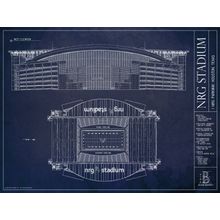 NRG Stadium Blueprint Wall Mural