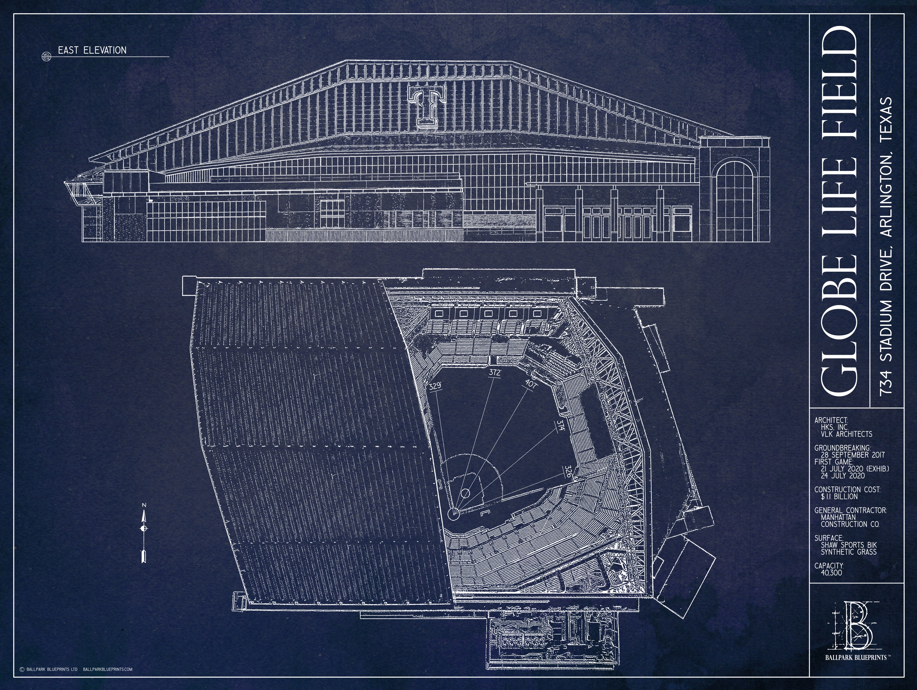 AT&T Stadium Blueprint Wallpaper Mural - Murals Your Way