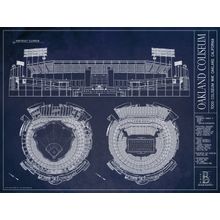 Oakland Coliseum Blueprint (Ver. 2) Wall Mural