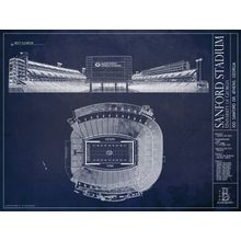 Sanford Stadium Blueprint Wall Mural