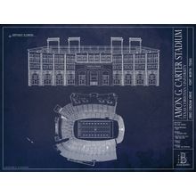 Amon G. Carter Stadium Blueprint Wall Mural