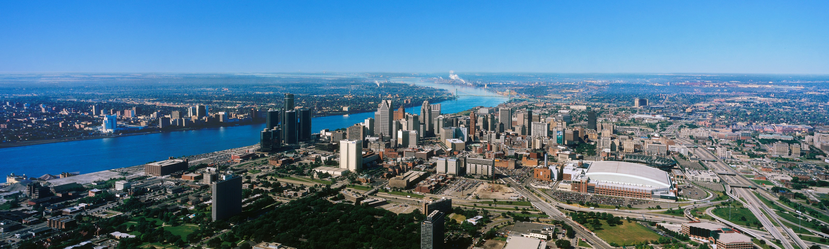 Detroit, Michigan Mural Wallpaper Skyline Wall Murals Murals Your Way