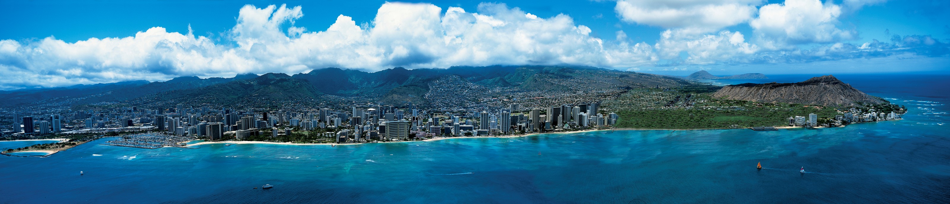 Honolulu, Hawaii Wallpaper Mural Skyline Wall Murals Murals Your Way