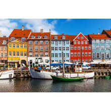 Colorful Buildings of Nyhavn in Copenhagen, Denmark Wall Mural