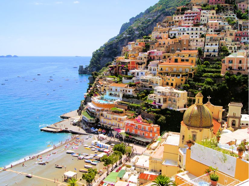 View-Of-The-Town-Of-Positano-Amalfi-Coast-Italy-Wall-Mural