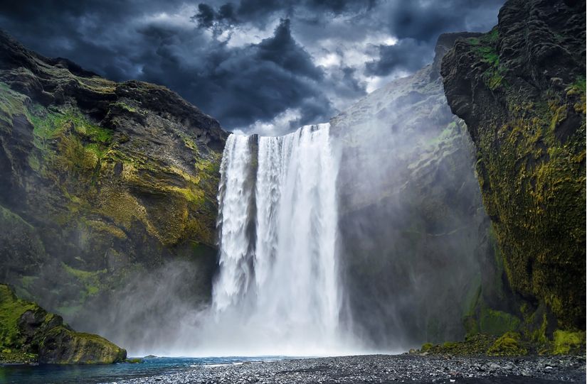 Breathtaking-Waterfall-in-Iceland-Mural-Wallpaper
