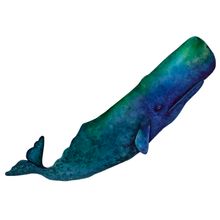 Blue Green Sperm Whale Mural Wallpaper