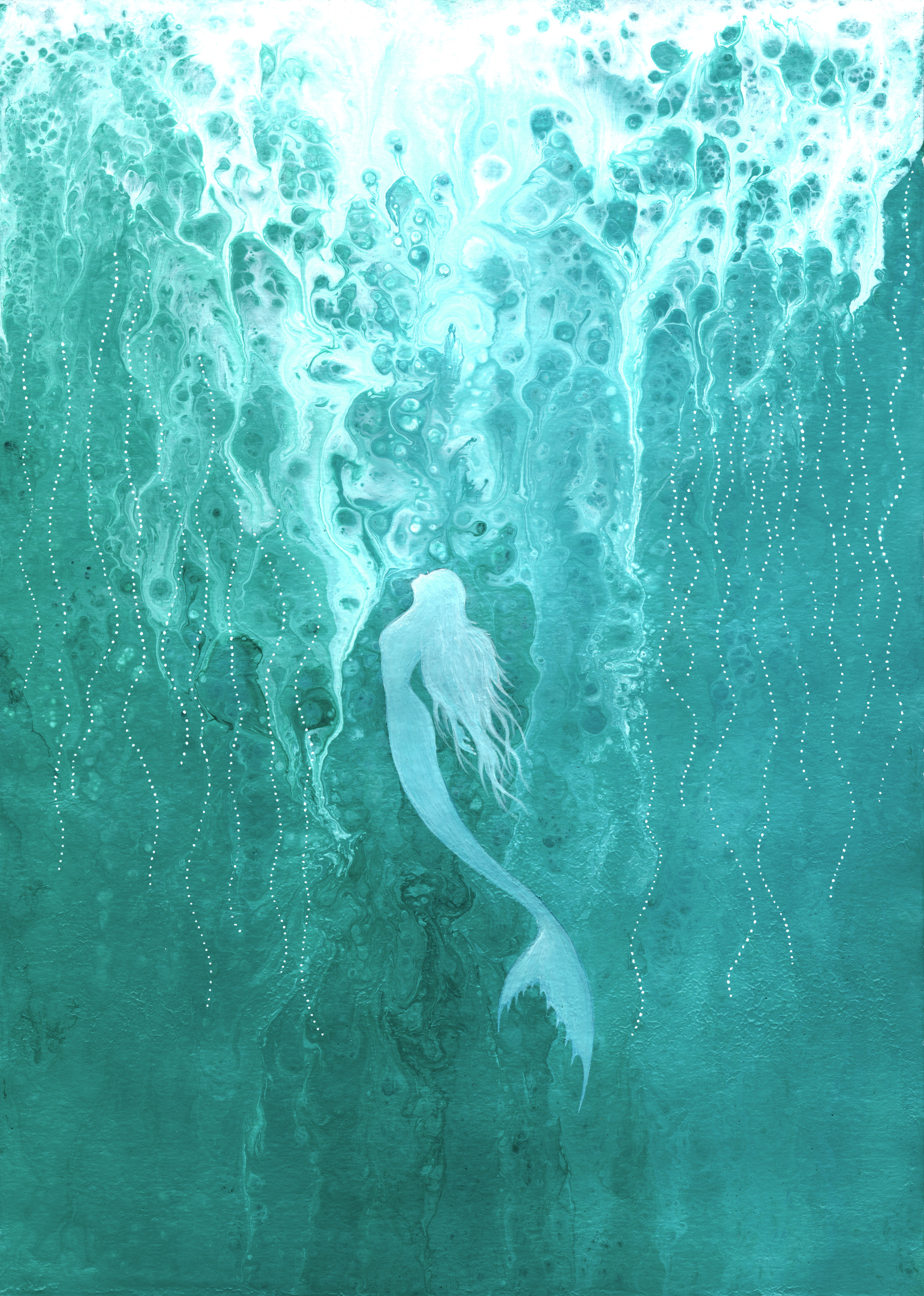 Mermaid Rising Mural - Murals Your Way