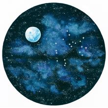 Milky Way & Moon Blue Sagittarius Wallpaper Mural