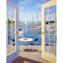 Table On The Harbor Wall Mural