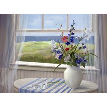 Dune Window With Flowers Wall Mural