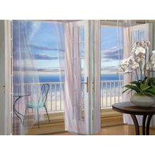 Ocean View with Orchid Mural Wallpaper