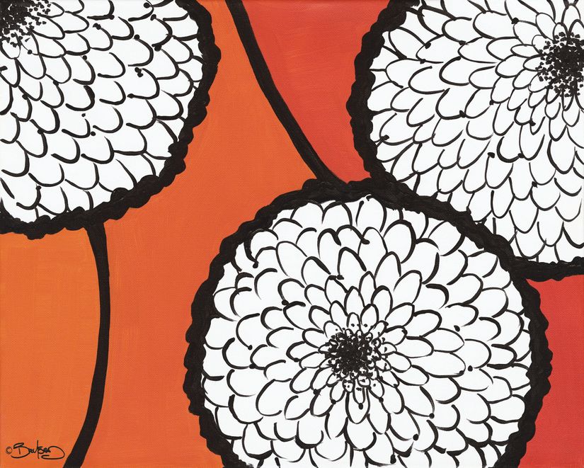 Flowers-in-Unity-Orange-Wallpaper-Mural