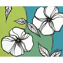 Flowers In Unity - Teal Wall Mural